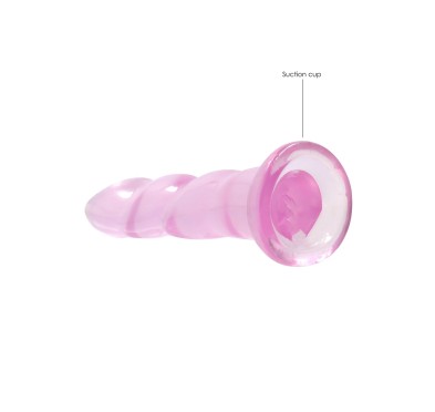 Różowe żelowe silikonowe dildo z przyssawką 18 cm